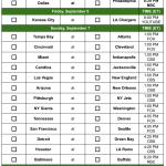 2025 NFL Semana 1; Imprimible, Formato PDF – Deportes Brackets
